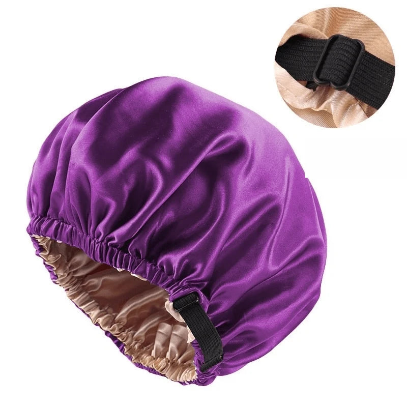 Hair Bonnet Satin Breathable Elastic Fit