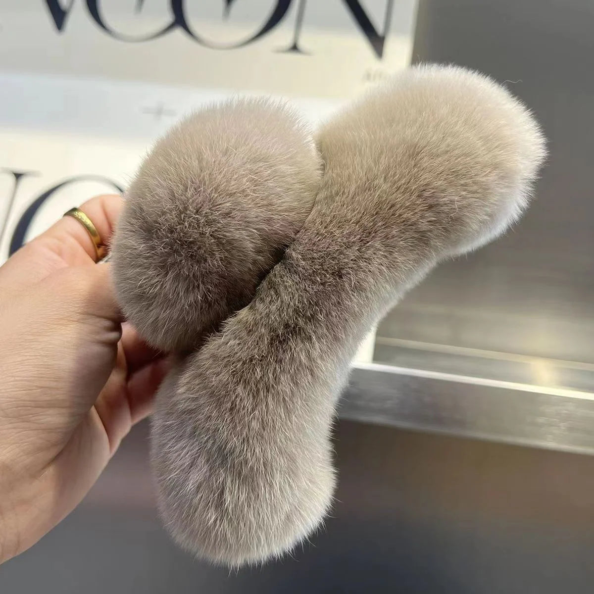 Hair Claw Clip Plush Faux Fur Secure Hold