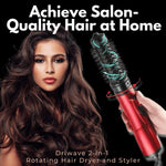 Hair Dryer Brush 360° Rotating Tourmaline Ceramic Interchangeable Heads