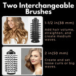 Hair Dryer Brush 360° Rotating Tourmaline Ceramic Interchangeable Heads