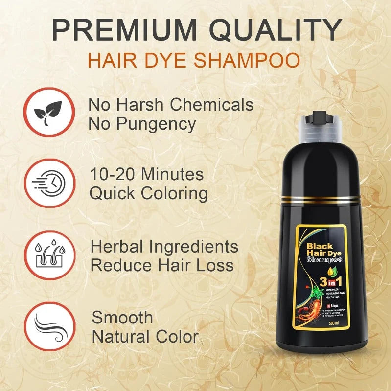 Hair Dye Shampoo 3-in-1 Ammonia-Free Gray Coverage