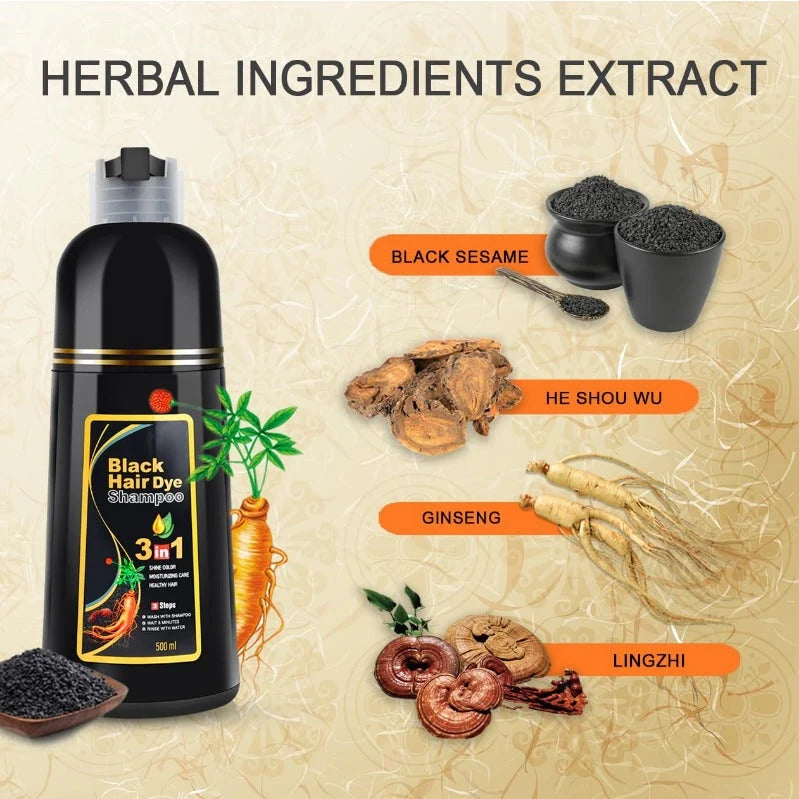 Hair Dye Shampoo 3-in-1 Ammonia-Free Gray Coverage