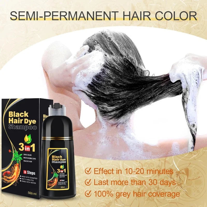 Hair Dye Shampoo 3-in-1 Ammonia-Free Gray Coverage