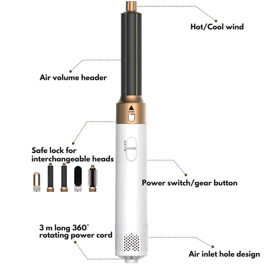 Hair Styler 5-in-1 Airflow & Adjustable Heat