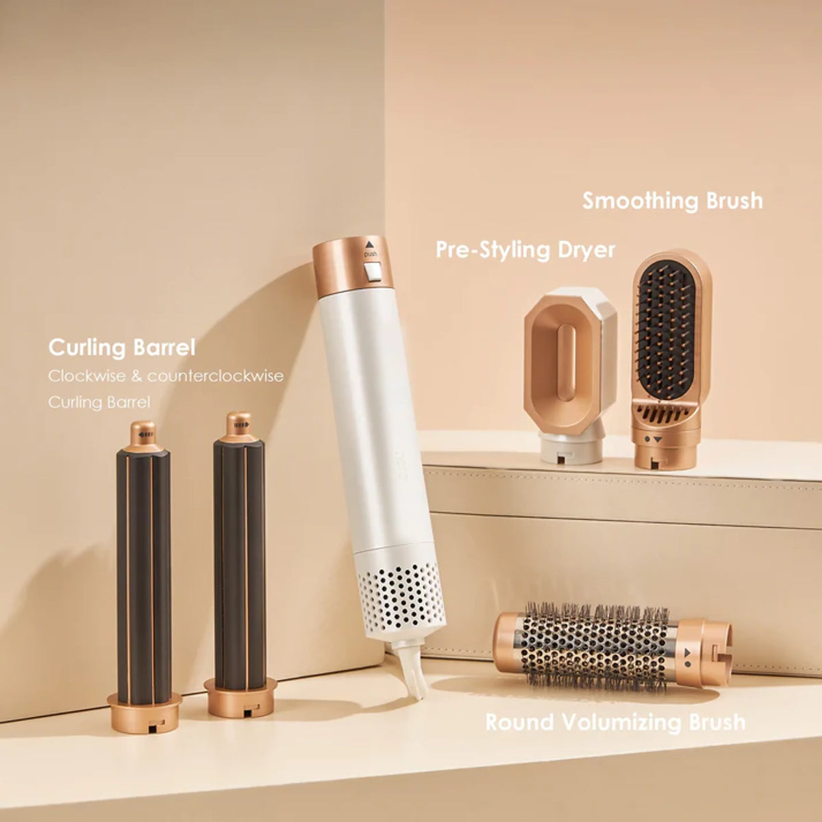 Hair Styler 5-in-1 Interchangeable Heads & Auto Curling