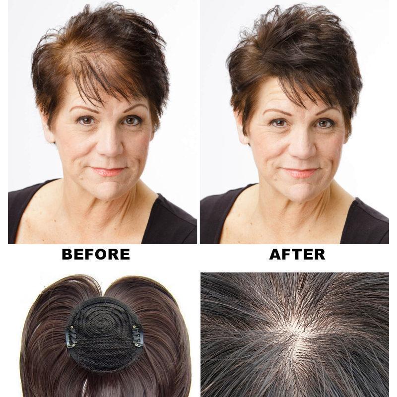 Hair Topper Short Clip-In Crown Volume Natural-Looking Blend