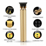 Hair and Beard Trimmer Cordless Carbon Steel T-Blade With Guide Combs