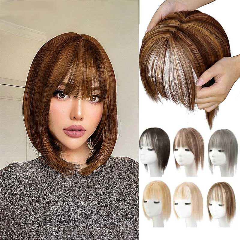 Hairpiece Synthetic Fiber Adjustable Bangs Volume-Enhancing