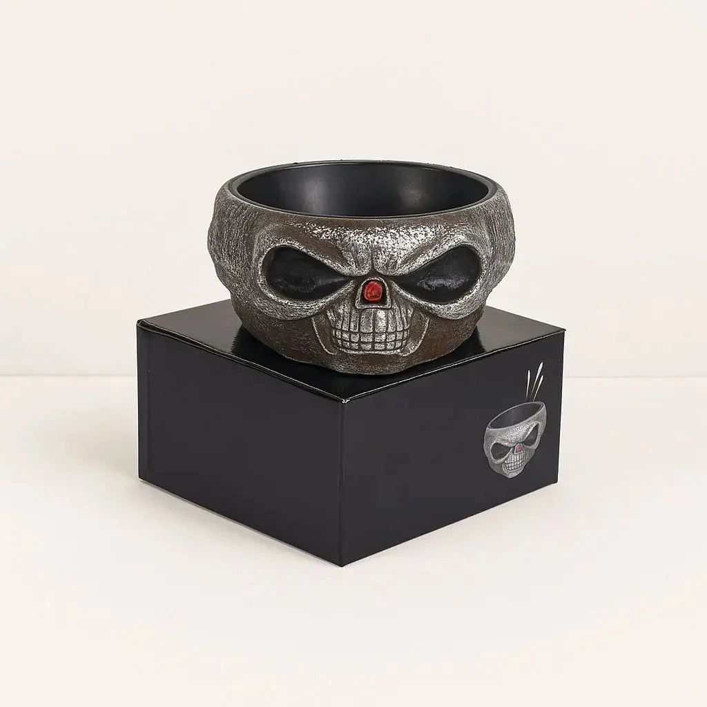 Halloween Candy Bowl Motion-Activated Skeleton Hand Red LED Eyes