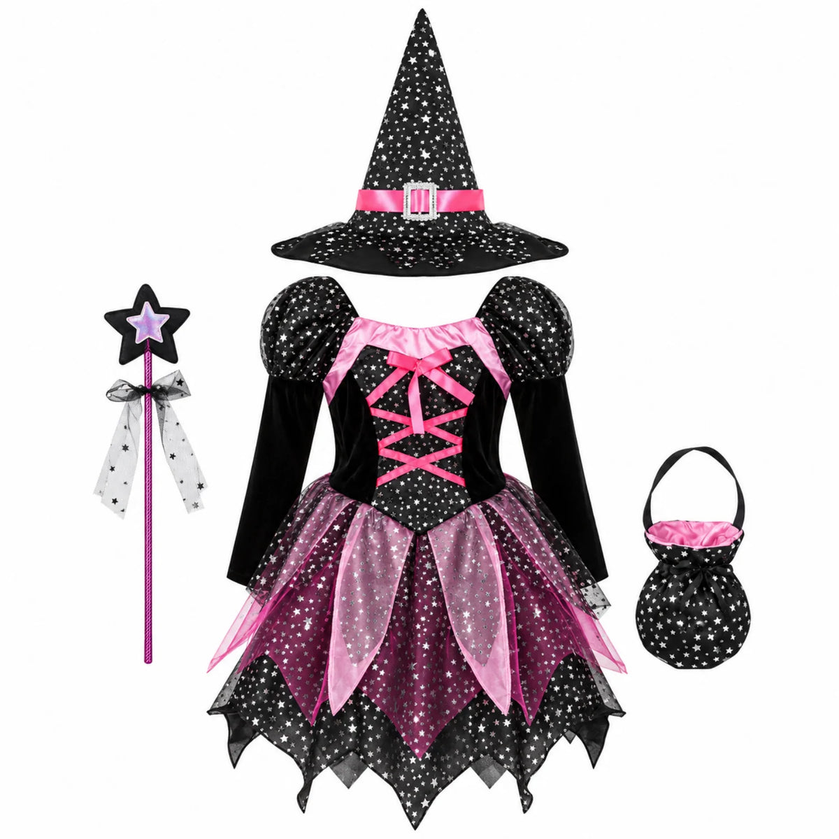Halloween Costume Set of 4 Star Print Dress