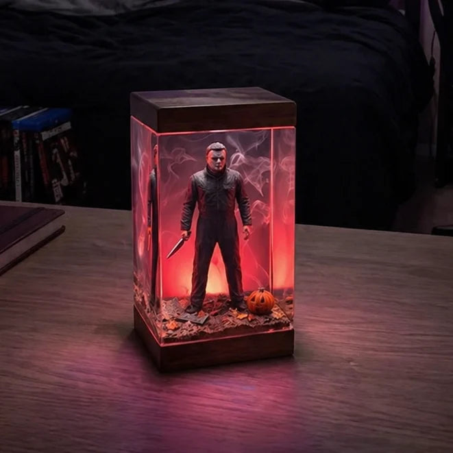 Halloween Lamp Handmade Resin Warm LED Glow