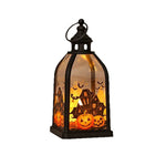 Halloween Lantern Metal & Glass Warm White LED Intricate Cutout Designs