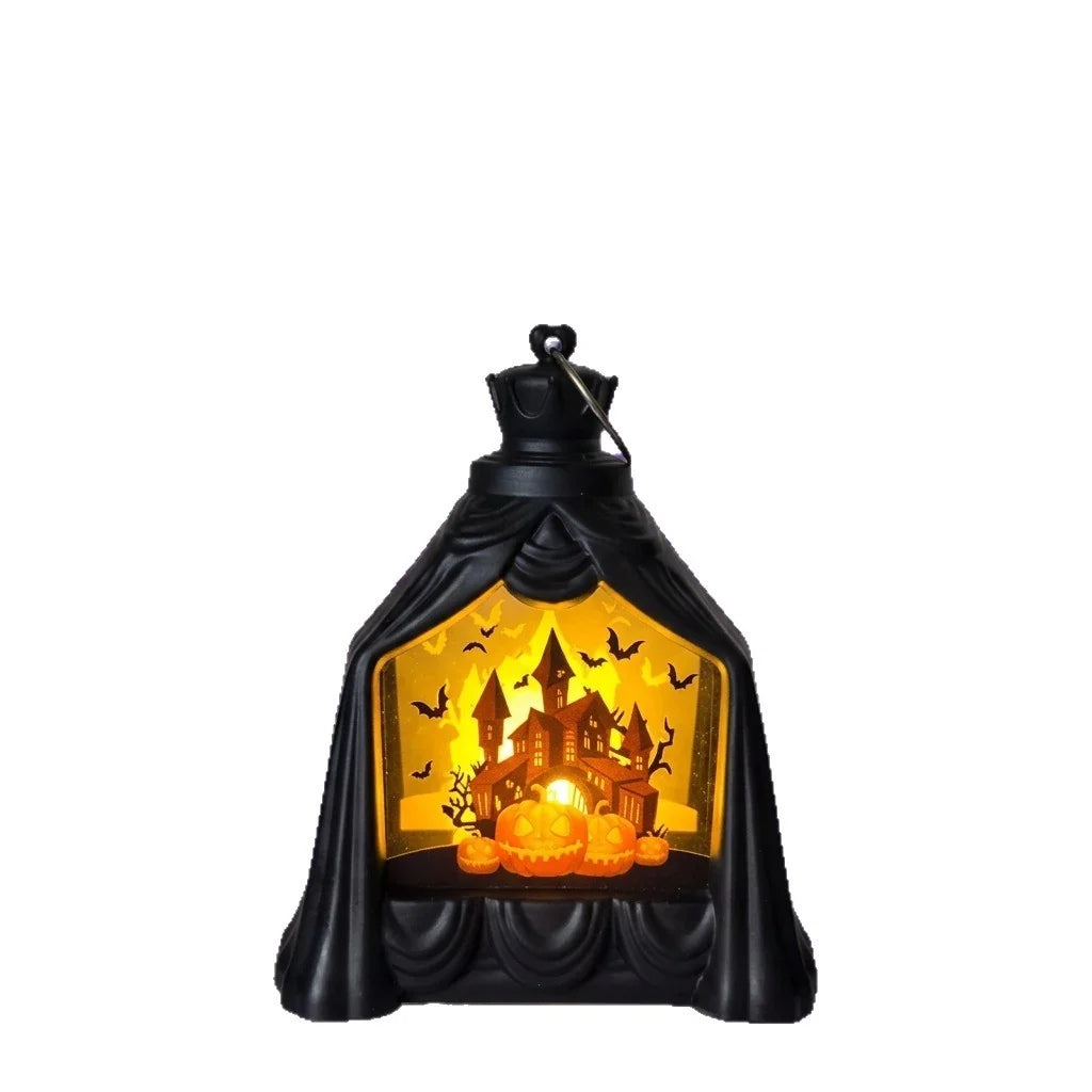 Halloween Lantern Spooky Scene Flameless LED Indoor & Outdoor