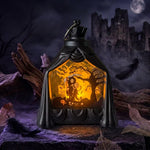 Halloween Lantern Spooky Scene Flameless LED Indoor & Outdoor