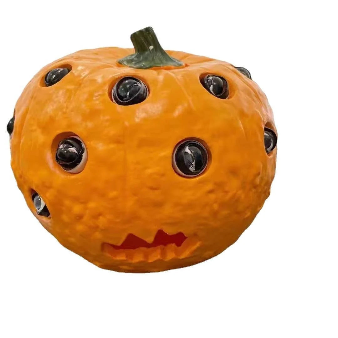 Halloween Pumpkin Decoration Resin Movable Eyeballs Indoor Outdoor