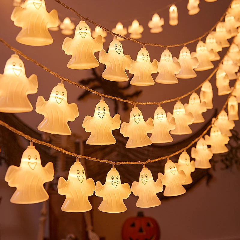 Halloween String Lights Ghost-Shaped LED Set of 20