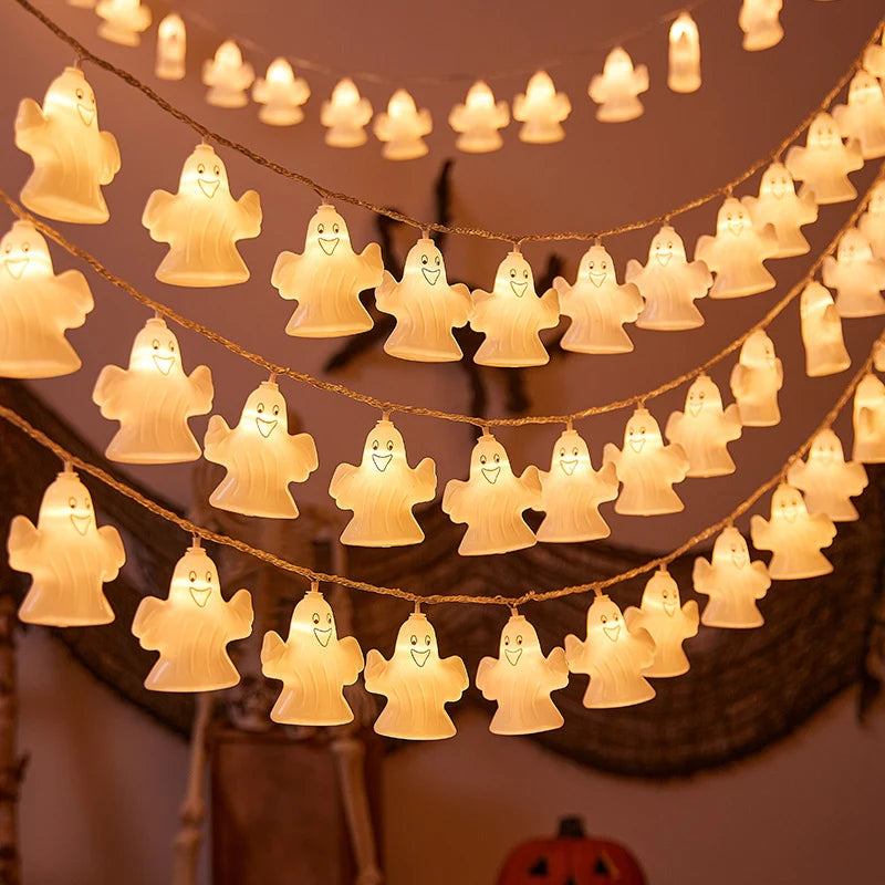 Halloween String Lights Ghost-Shaped LED Set of 20