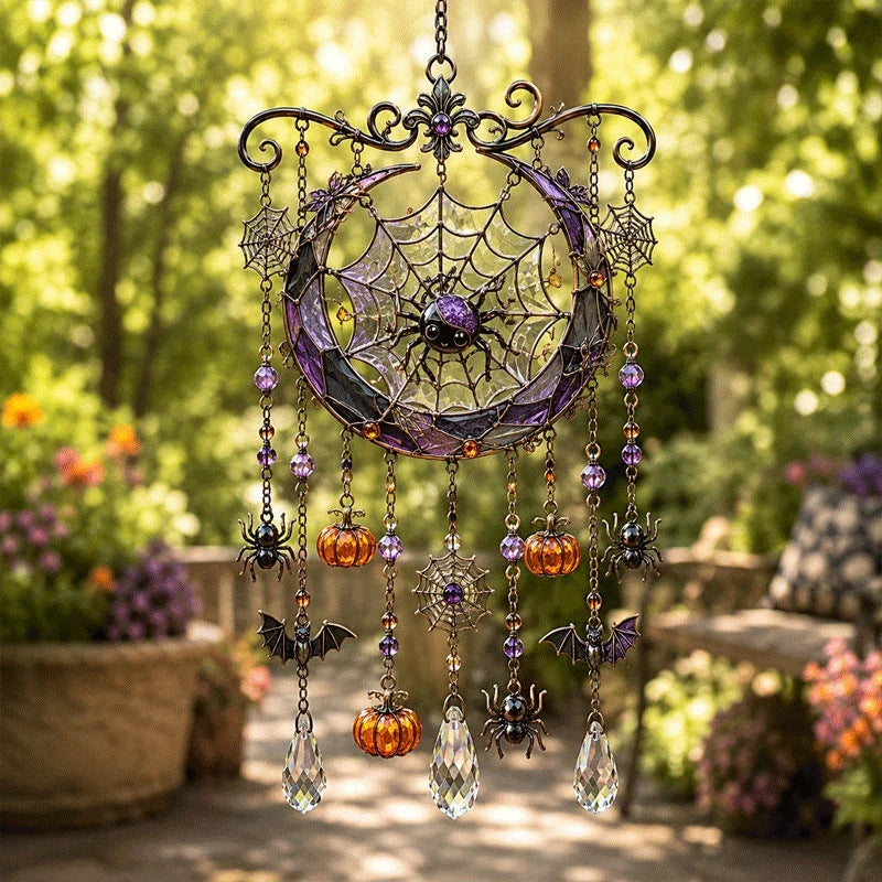 Halloween Suncatcher Wind Chime Stained Glass Style