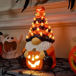 Halloween Tabletop Decor Lighted Pumpkin Gnome Tree