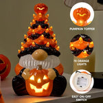 Halloween Tabletop Decor Lighted Pumpkin Gnome Tree