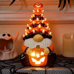 Halloween Tabletop Decor Lighted Pumpkin Gnome Tree