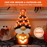 Halloween Tabletop Decor Lighted Pumpkin Gnome Tree