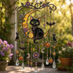 Halloween Wind Chime Stained Glass Style Indoor Outdoor