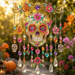 Halloween Wind Chime Stained Glass Style Indoor Outdoor
