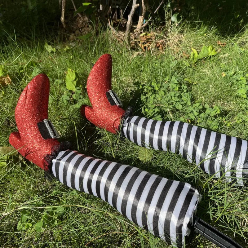Halloween Yard Decoration Upside-Down Witch Legs Set of 2