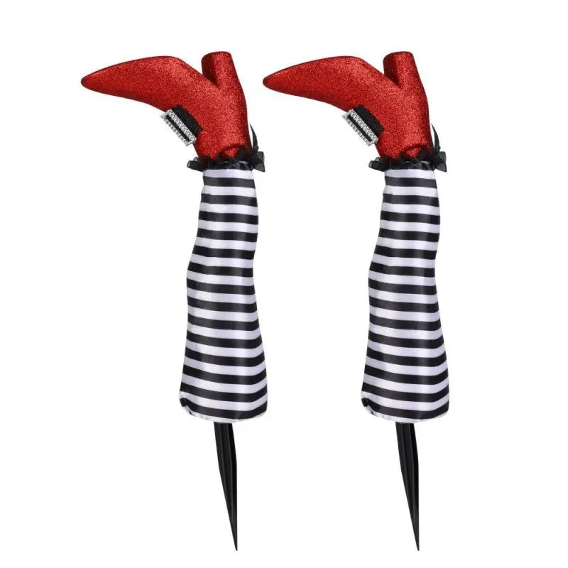 Halloween Yard Decoration Upside-Down Witch Legs Set of 2