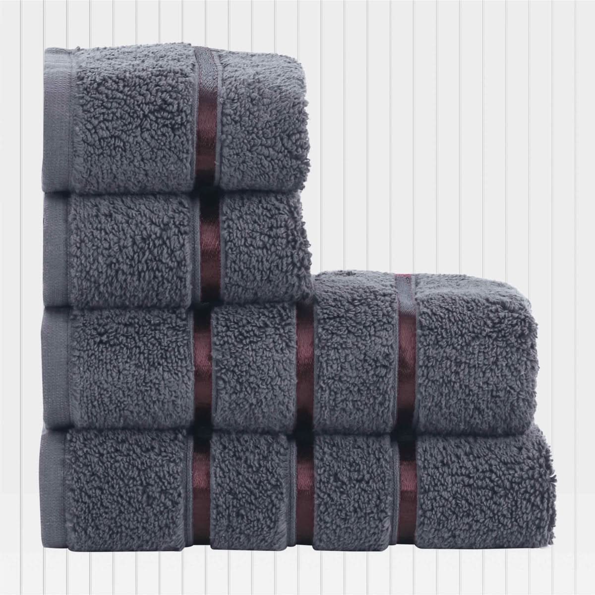 Hand & Face Towel Set 4-Piece Cotton Quick-Drying