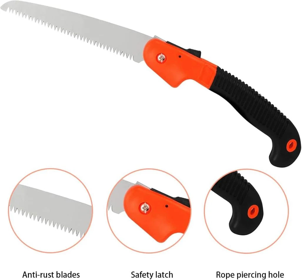 Hand Saw 7 Inch Foldable Triple Razor Tooth
