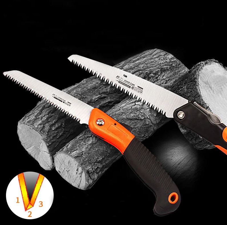 Hand Saw 7 Inch Foldable Triple Razor Tooth