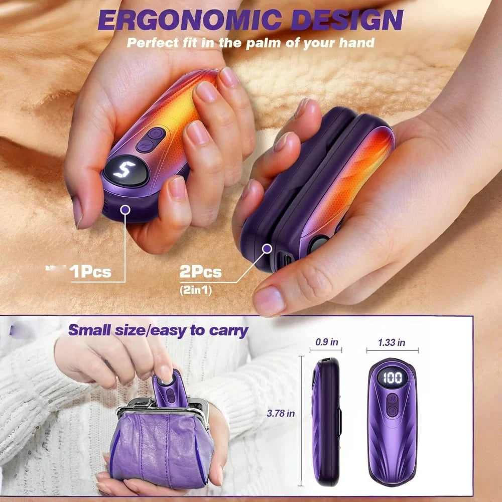 Hand Warmers Rechargeable 5 Heat Settings Set of 2