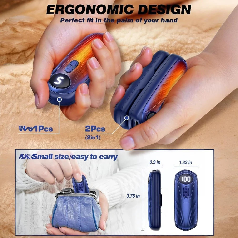 Hand Warmers Rechargeable 5 Heat Settings Set of 2