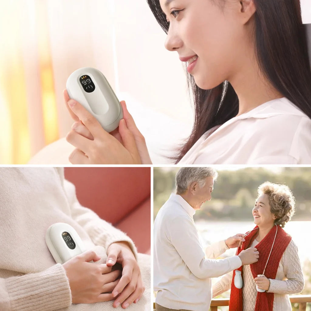 Hand Warmers Rechargeable Magnetic Set of 2 With LED Display