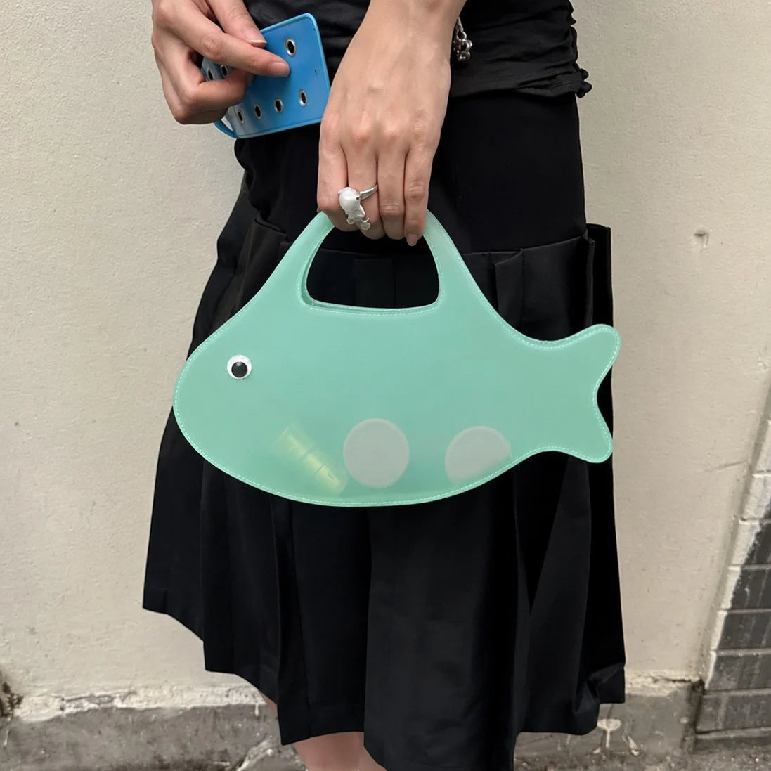 Handbag Fish-Shaped Spacious Interior Comfortable Handle