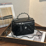 Handbag Quilted Faux Leather Detachable Chain Strap