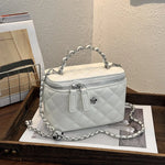 Handbag Quilted Faux Leather Detachable Chain Strap