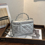 Handbag Quilted Faux Leather Detachable Chain Strap