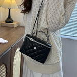 Handbag Quilted Faux Leather Detachable Chain Strap