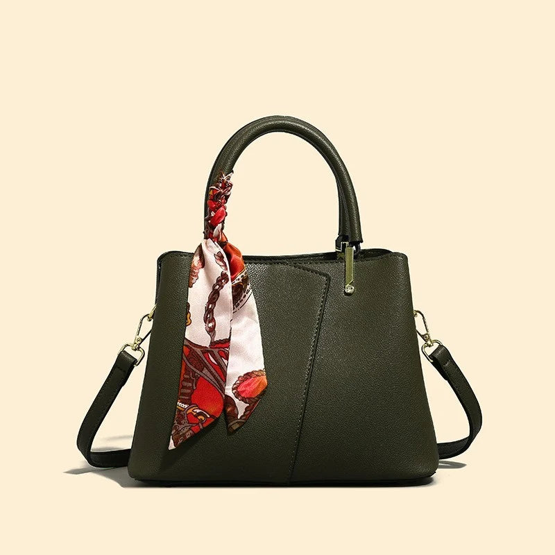 Handbag Structured Faux Leather Adjustable Removable Strap