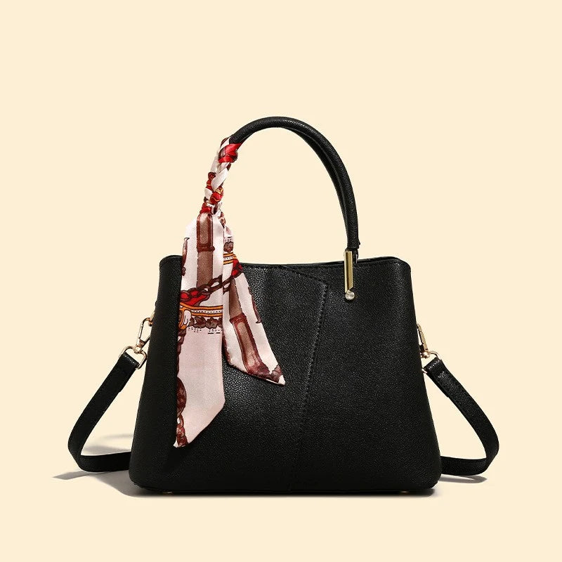 Handbag Structured Faux Leather Adjustable Removable Strap