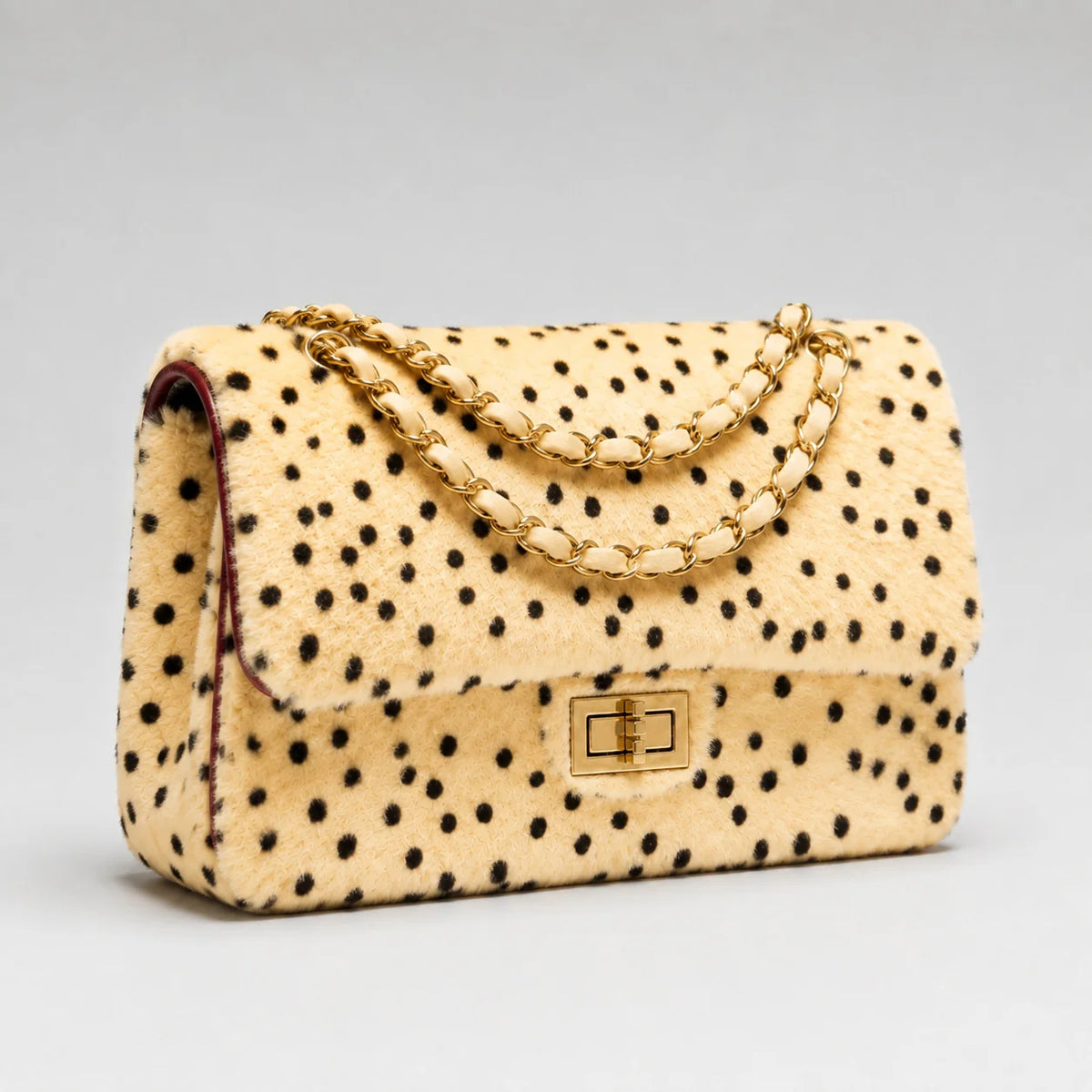 Handbag Textured Gold Chain Handle