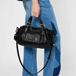 Handbag Textured Leather Detachable Shoulder Strap