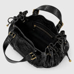Handbag Textured Leather Detachable Shoulder Strap