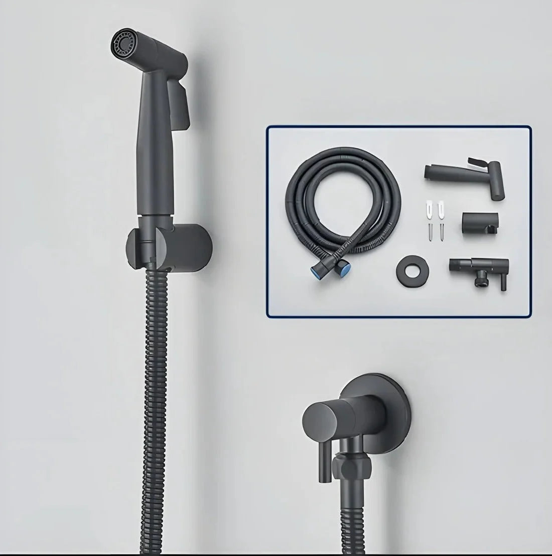 Handheld Bidet Sprayer Adjustable Water Flow Tool-Free Wall Mount