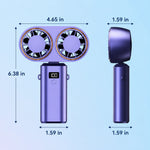 Handheld Fan Dual Airflow 5-Speed Rechargeable USB-C