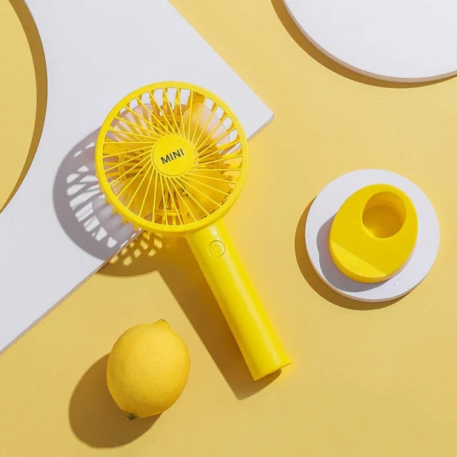 Handheld Fan Phone Stand 3-Speed USB-Powered