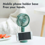 Handheld Fan Phone Stand 3-Speed USB-Powered